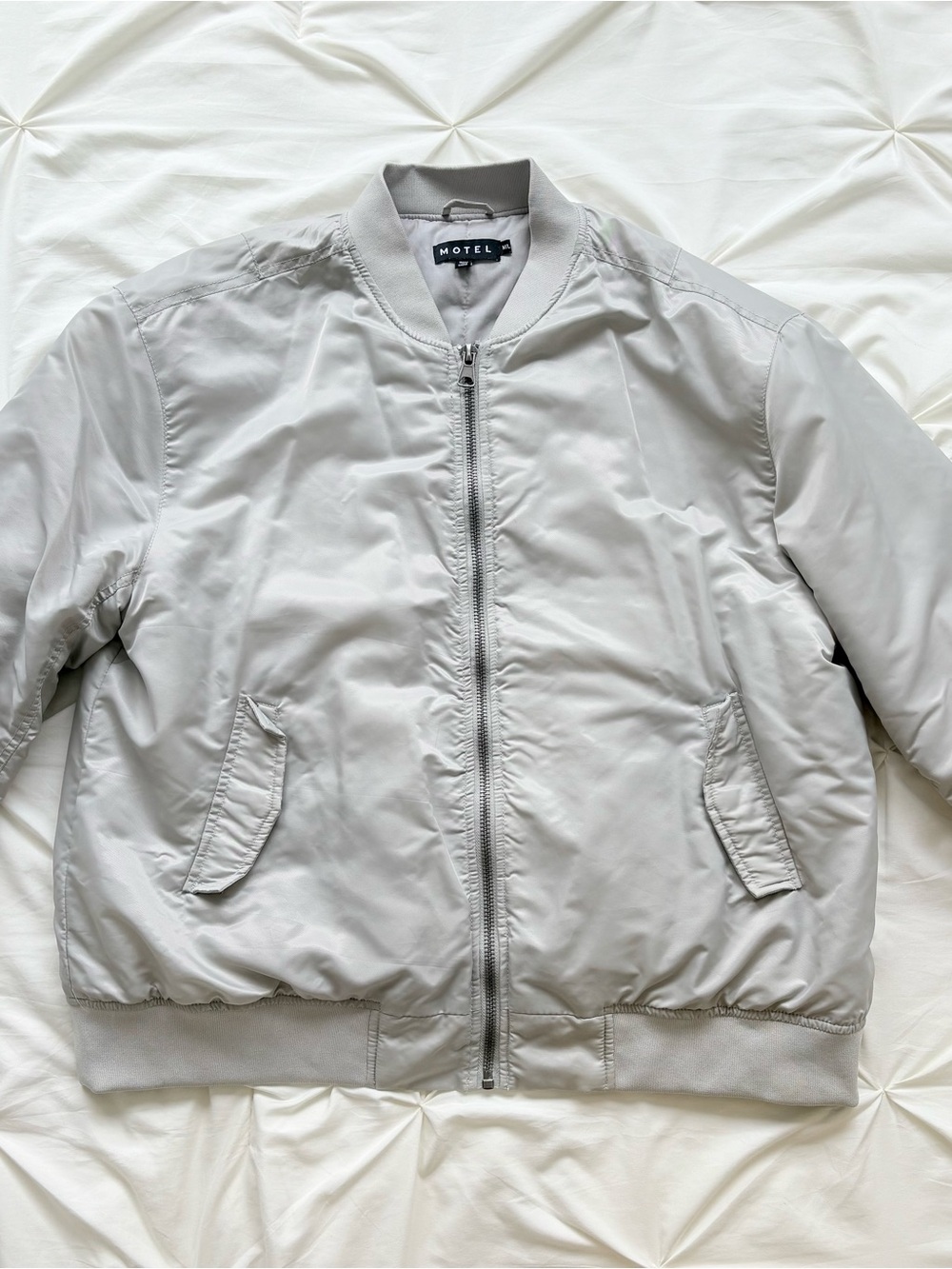 Motel Rocks Light Gray Bomber Jacket